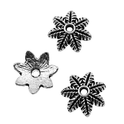 Zinc Alloy Bead Caps, Flower, antique silver color plated, vintage & fashion jewelry & DIY, 14mm [