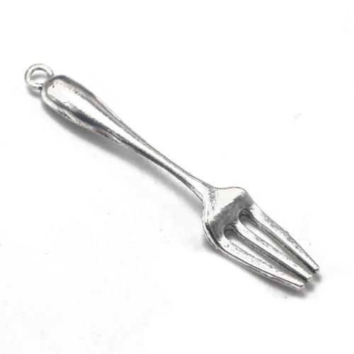 Zinc Alloy Jewelry Pendants, Fork, antique silver color plated, vintage & fashion jewelry & DIY Approx 
