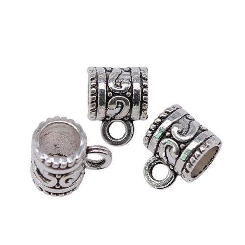 Zinc Alloy Bail Beads, Column, antique silver color plated, vintage & fashion jewelry & DIY 