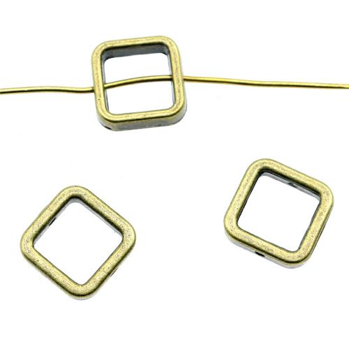 Zinc Alloy Hollow Beads,  Square, plated, vintage & fashion jewelry & DIY [
