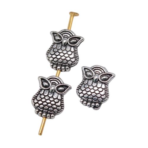 Zinc Alloy Animal Beads, Owl, antique silver color plated, vintage & fashion jewelry & DIY [