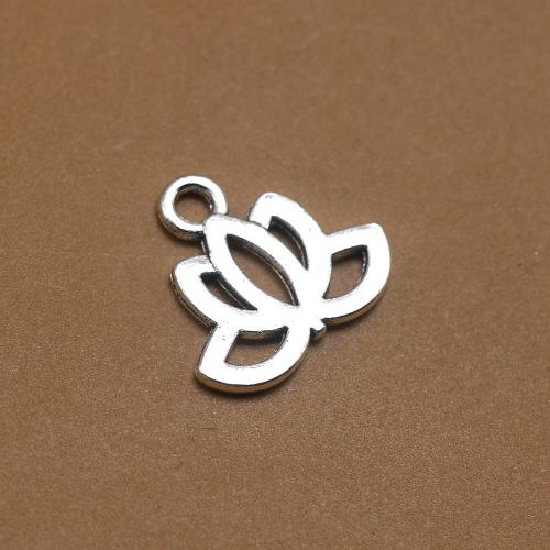 Zinc Alloy Flower Pendants, antique silver color plated, vintage & fashion jewelry & DIY & hollow Approx 