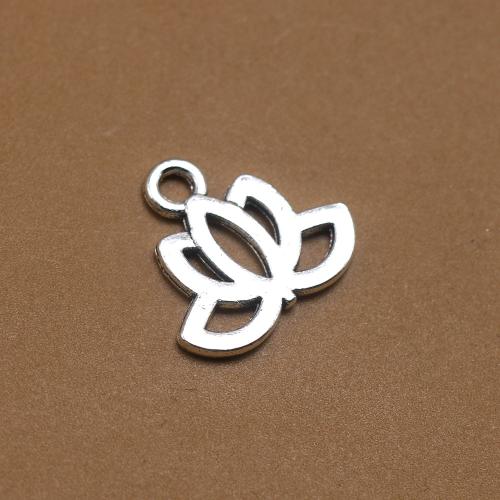 Zinklegierung Blume Anhänger, antik silberfarben plattiert, Vintage & Modeschmuck & DIY & hohl, 17x16x1.4mm, ca. 100PCs/Tasche, verkauft von Tasche