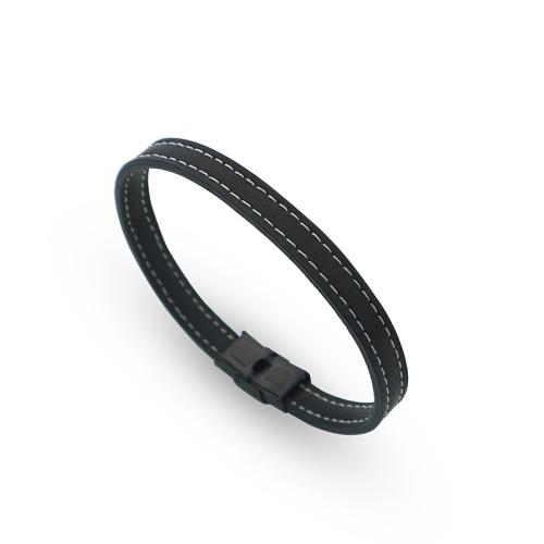 Fashion Jewelry Bracelet, Leather, for man, black Approx 27 cm 