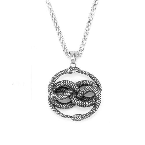 Stainless Steel Jewelry Necklace, 304 Stainless Steel, Snake, polished, fashion jewelry & for man Approx 60 cm 