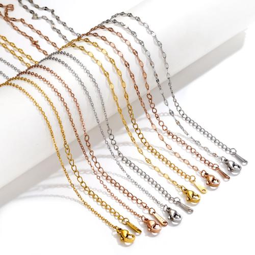 Halskette, 304 Edelstahl, mit Verlängerungskettchen von 5cm, DIY & verschiedene Stile für Wahl, keine, Länge:ca. 40 cm, 10SträngeStrang/Tasche, verkauft von Tasche