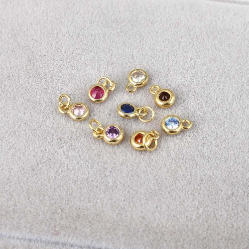 Cubic Zirconia Micro Pave Brass Pendant, gold color plated, random style & DIY & micro pave cubic zirconia, mixed colors 