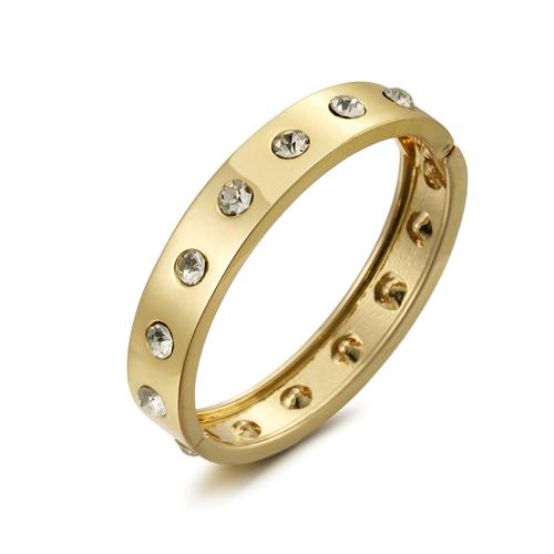 Fashion bracelet en alliage Zinc, alliage de zinc, Placage, pavé de micro zircon & pour femme, doré, Vendu par PC