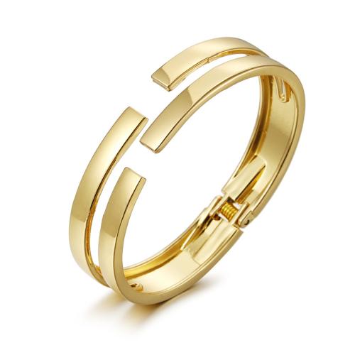Zinc Alloy Cuff Bangle, plated, for woman, golden 