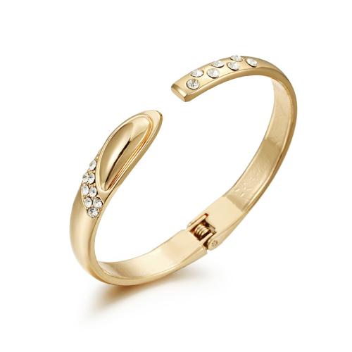 Zinc Alloy Cuff Bangle, plated, micro pave cubic zirconia & for woman 