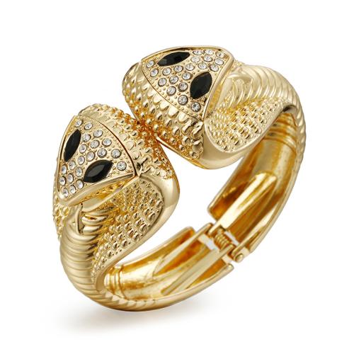 Zinc Alloy Cuff Bangle, Snake, plated, micro pave cubic zirconia & for woman 