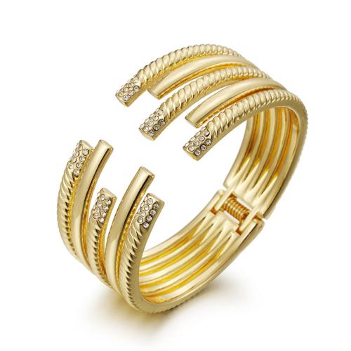 Zinc Alloy Cuff Bangle, plated, micro pave cubic zirconia & for woman Inner Approx 
