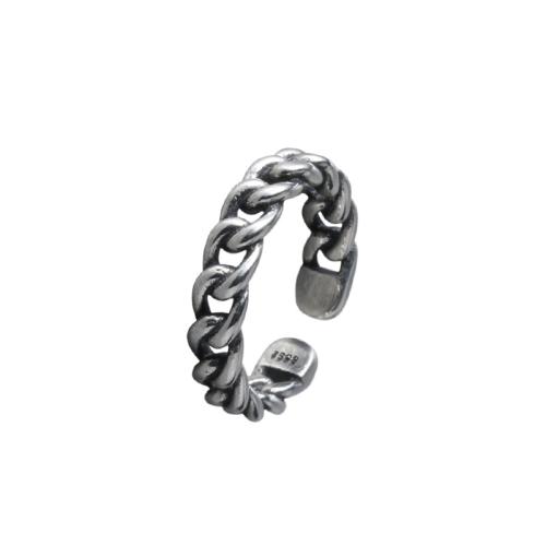 Стерлингового серебра кольцо, Серебро 925 пробы, Связанный вручную, Женский, серебряный, продается PC