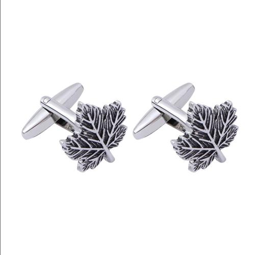 Zinc Alloy Cufflinks, stoving varnish, for man, silver color 
