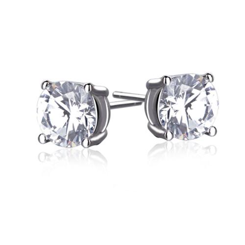 Silver Earring Zircon pavent Sterling, argent sterling 925, Placage, normes différentes pour le choix & pavé de micro zircon & pour femme, argent, Vendu par paire