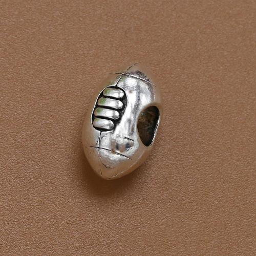 Zinc Alloy Jewelry Beads, Rugby Ball, antique silver color plated, vintage & fashion jewelry & DIY Approx 
