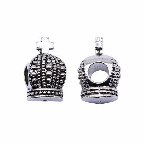 Zinc Alloy Large Hole Beads, Crown, plated, vintage & fashion jewelry & DIY 