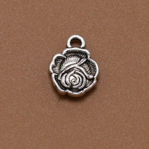Zinc Alloy Flower Pendants, Rose, antique silver color plated, vintage & fashion jewelry & DIY Approx 