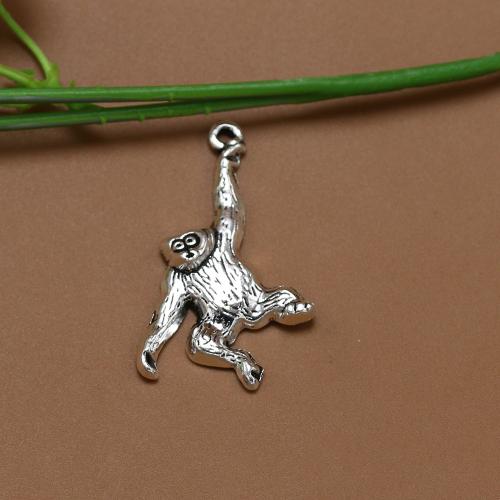 Zinc Alloy Animal Pendants, Monkey, antique silver color plated, vintage & fashion jewelry & DIY Approx 