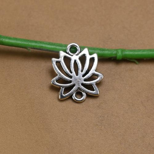 Flower Zinc Alloy Connector, antique silver color plated, vintage & fashion jewelry & DIY & 1/1 loop & hollow Approx 