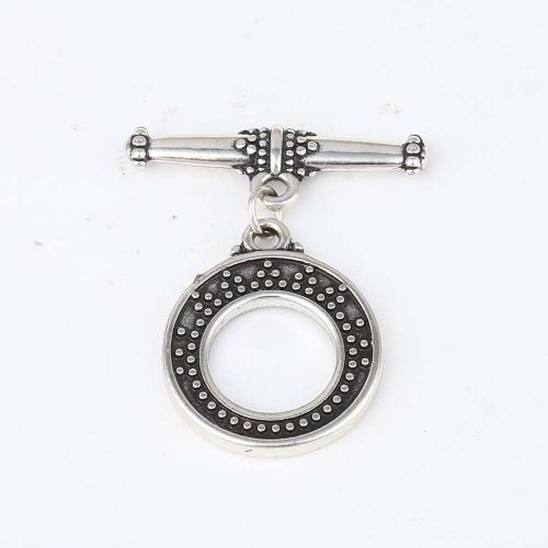 Brass Toggle Clasp, silver color plated, DIY, black 