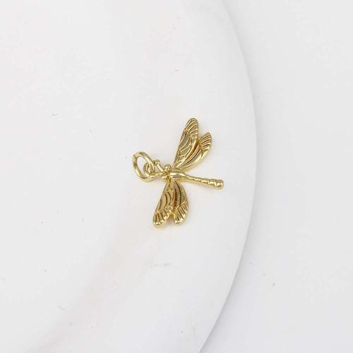 Animal Brass Pendants, Dragonfly, gold color plated, DIY [