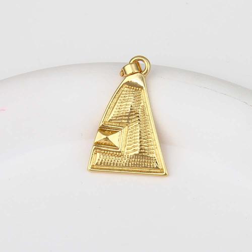 Bijoux pendentifs en laiton, triangle, Placage de couleur d'or, DIY Vendu par PC
