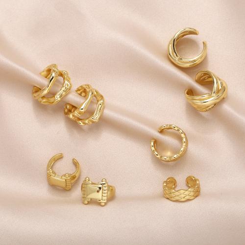 Манжета серьга, Латунь, плакирован золотом, ювелирные изделия моды & различные модели для выбора, Золотой, продается Пара