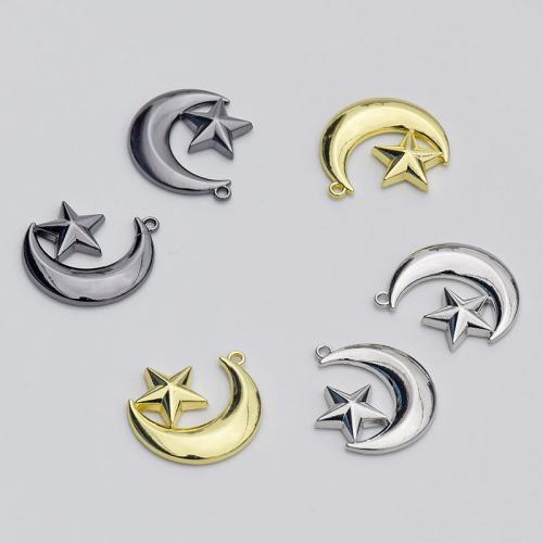 Zinc Alloy Jewelry Pendants, Moon and Star, plated, DIY [