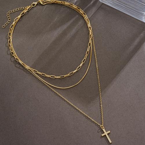 Zinc Alloy Necklace, fashion jewelry & for woman, gold 