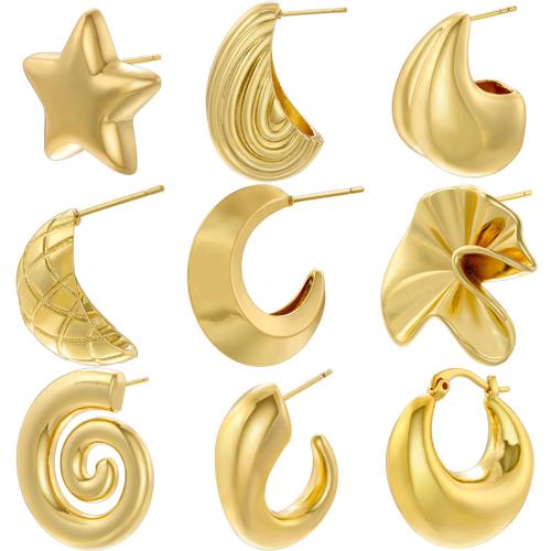 Brass Stud Earring, plated  & for woman 