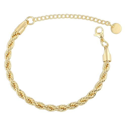 Brass Bracelets, with 5CM extender chain, plated & for woman Approx 17 cm 