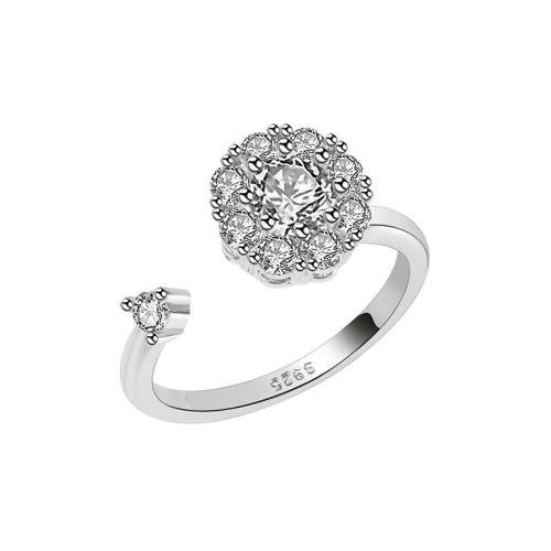 Cubic Zirconia Micro Pave Sterling Silver Finger Ring, 925 Sterling Silver, plated, micro pave cubic zirconia & for woman 