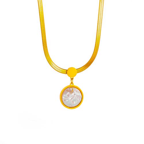 Titan Schmuck Halskette, Titanstahl, mit Kunststoff Perlen, mit Verlängerungskettchen von 5cm, 18K vergoldet, Modeschmuck & für Frau, goldfarben, Länge:ca. 40 cm, verkauft von PC