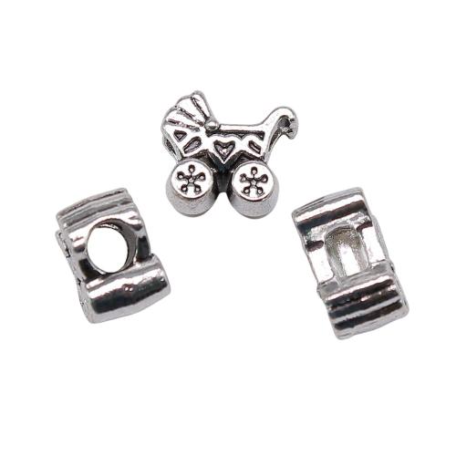 Zinc Alloy Large Hole Beads, Baby Pram, antique silver color plated, vintage & fashion jewelry & DIY 