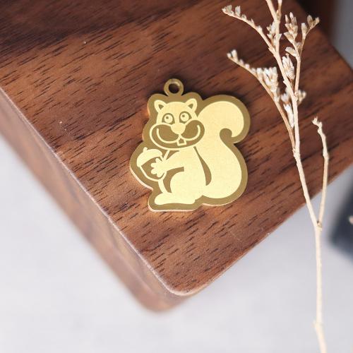 Stainless Steel Animal Pendants, 304 Stainless Steel, Squirrel, Vacuum Ion Plating, fashion jewelry & DIY 