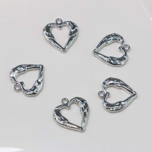 Zinc Alloy Heart Pendants, platinum color plated, fashion jewelry & DIY & hollow 