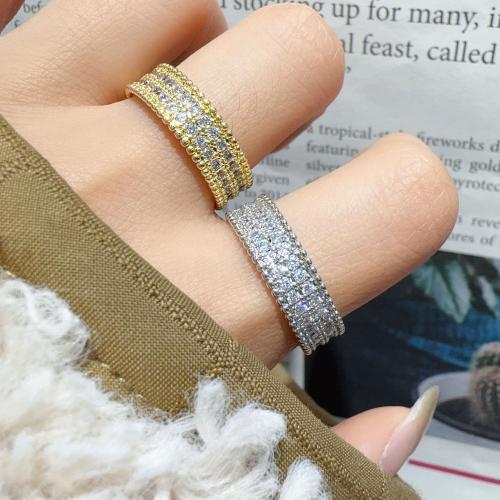 Cubic Zirconia Micro Pave Brass Finger Ring, with Cubic Zirconia, plated, fashion jewelry & for woman Inner Approx 18mm 