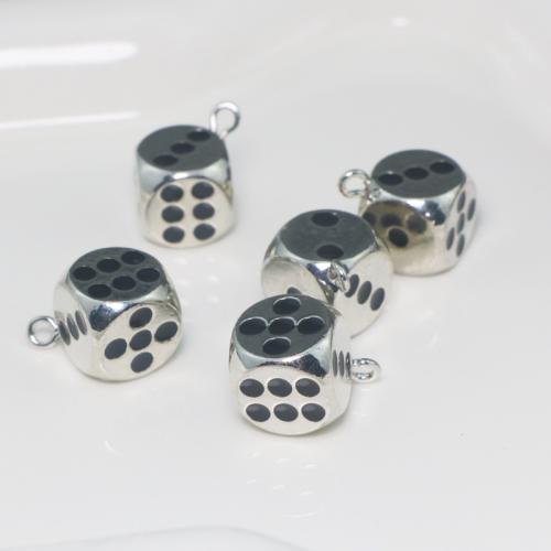 Zinc Alloy Jewelry Pendants, Dice, platinum color plated, fashion jewelry & DIY 