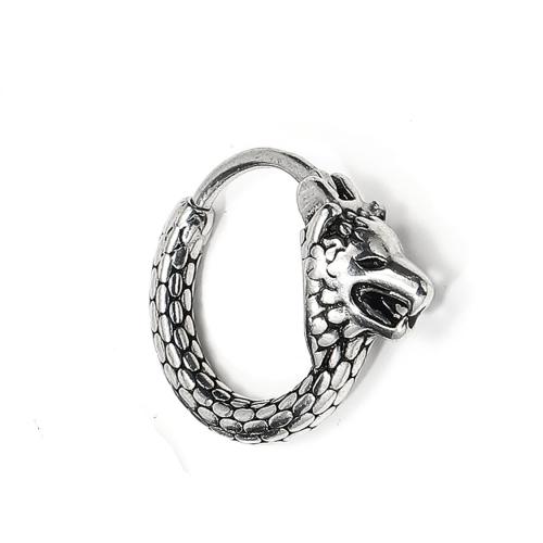 Stainless Steel Huggie Hoop Earring, 304 Stainless Steel, Wolf, fashion jewelry & for man, original color 
