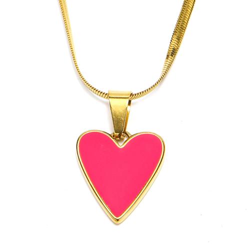 Stainless Steel Jewelry Necklace, 304 Stainless Steel, Heart, Vacuum Ion Plating, fashion jewelry & for woman Approx 45 cm 