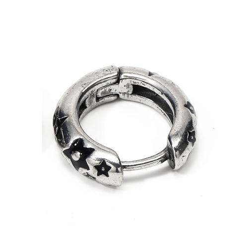 Stainless Steel Huggie Hoop Earring, 304 Stainless Steel, punk style & Unisex & enamel, original color 