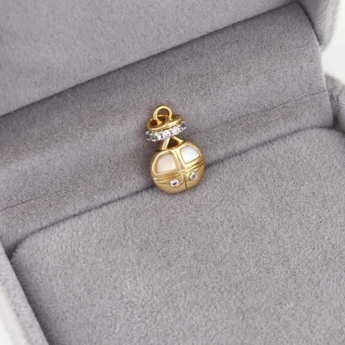 Cubic Zirconia Micro Pave Brass Pendant, with Resin, gold color plated, DIY & micro pave cubic zirconia 