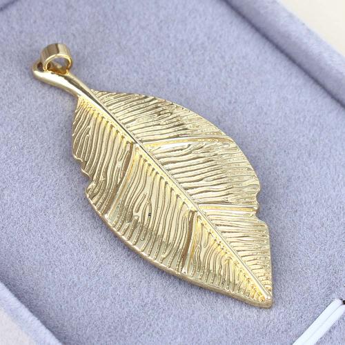 Brass Leaf Pendants, gold color plated, DIY [