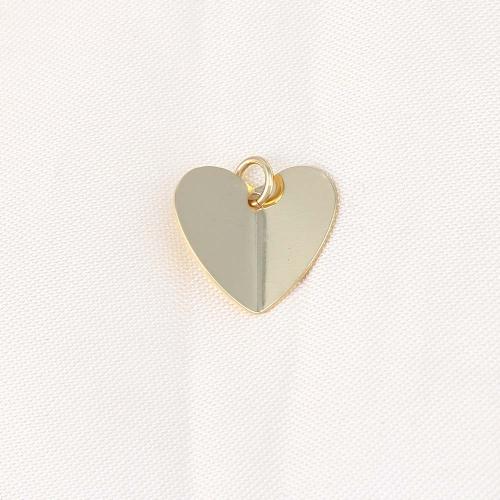 Pendentifs de coeur en laiton, Placage de couleur d'or, DIY Vendu par PC