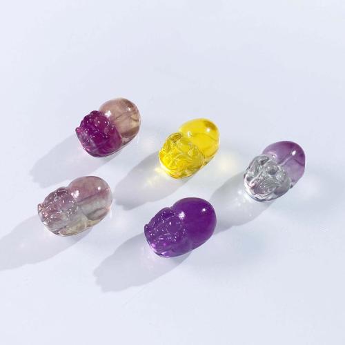 Fluorite Beads, Natural Fluorite, Fabulous Wild Beast, DIY, Random Color, 15mm 