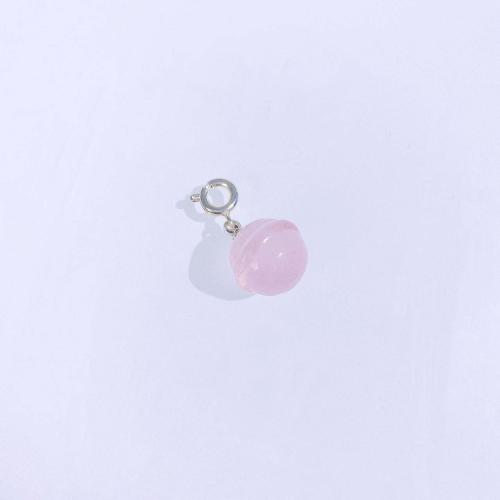 Pendentifs quartz naturel, quartz rose, avec laiton, DIY, rose, 10mm, Vendu par PC