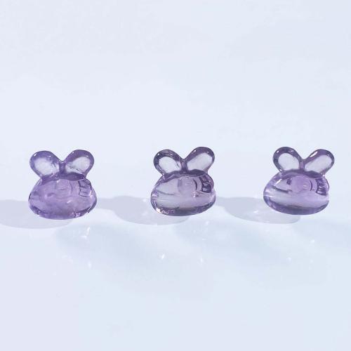 Natural Amethyst Beads, Rabbit, DIY, purple 