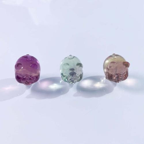 Fluorit Perlen, Schwein, DIY, Zufällige Farbe, 13x17mm, verkauft von PC