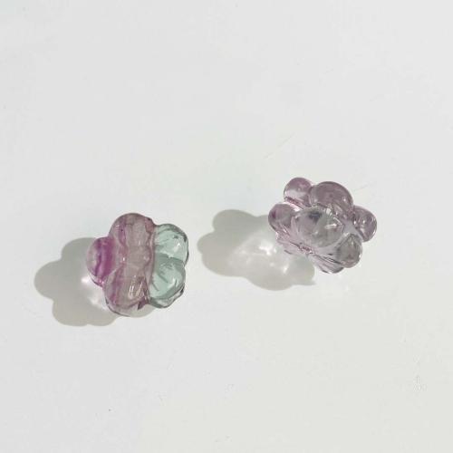 Fluorite Beads, Natural Fluorite, Flower, DIY, Random Color, 13mm 